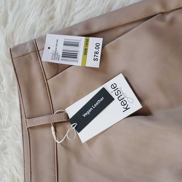 Kensie Jeans Vegan Leather Short Size 14/32 - Picture 3 of 8